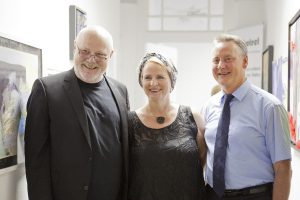 Fürths Oberbürgermeister Dr. Thomas Jung zu Gast auf der Vernissage von Petra Annemarie Schleifenheimer.